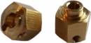 Wide Brass Hexes 12mm x 10mm w/Step (2)