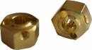 Wide Brass Hexes 12mm x 10mm w/Hardware (2)