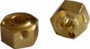 Wide Brass Hexes 12mm x 6mm w/Hardware (2)