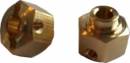 Wide Brass Hexes 12mm x 8mm w/Step (2)