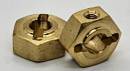 Wide Brass Hexes 12mm x 8mm For Enduro (2)