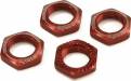 Red 17mm Serrated Wheel Nut (4)