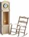 1/12 Grandpas Clock w/Brass Deco And Rocking Chair