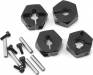 6mm Aluminum Hex Wheel Hubs (Black) (4)