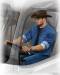 1/24 Male Trucker Sitting in Driver's Seat wearing Cowboy Hat