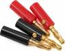 4.0mm Gold Plated Banana Plugs (2 Red/2 Black)