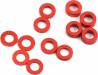 Aluminum Ball Stud Washer Set (Red) (12) (0.5mm, 1.0mm & 2.0mm)