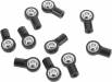 M3 Short Straight Aluminum Rod Ends Black (10)