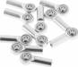 M3 Medium Straight Aluminum Rod Ends Silver (10)