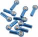 M3 Medium Straight Aluminum Rod Ends Blue (10)