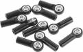 M3 Medium Straight Aluminum Rod Ends Black (10)