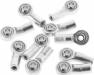 M3 Bent Short Aluminum Rod Ends Silver (10)