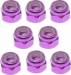 Aluminum Nylon Lock Nut M3 Purple (8)