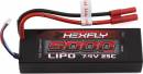 Hexfly 2S LiPo Battery 25C w/Banana Plug (7.4V/5000mAh)