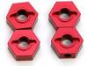 Mach Alum Hex Adapters Slash 4x4 Red