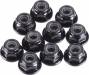 M4 Locknuts Flanged Black 10pcs