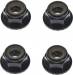 M5 Locknuts Aluminum/Flanged/Serrated Black (4)