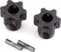 +4mm Gun Metal Annod Wheel Hubs w/Pins 2pc
