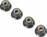 Black Alum Flanged Nut M4x7mm (4)