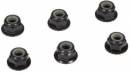 4mm Aluminum Serrated Lock Nuts Black (6)