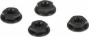 M4 Alum Serrated Nuts Low Profile Black (4)