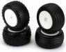 Front/Rear Wheels & Tires White Micro-T/B/DT