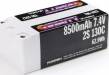 8500mAh 2S 7.4V 130C Fat Shorty 5mm Bullets
