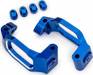 Caster Blocks Alum w/Threadlock Left & Right (4) (Blue)