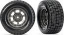 Dirt Oval Gray Front Wheels w/Hoosier Tires (2)
