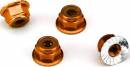 4mm Aluminum Flanged Serrated Nuts (Orange) (4)