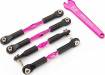 Aluminum Turnbuckle Camber Link Set (Pink) (4)