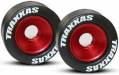 Mounted Wheelie Bar Tires/Wheels Red (2)