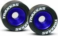 Mounted Wheelie Bar Tires/Wheels Blue (2)