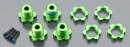 Wheel Hubs Splined 17mm Green Anodized (4)