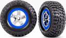 Tires & Wheels Assembled Glued SCT Chrome Blue Beadlock Rear (2)