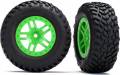 Tires & Wheels Glued SCT Split-Spoke Green Wheels/Tires (2)