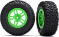 Tires & Wheels Glued SCT Split-Spoke Green Wheels/Tires (2)