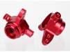 Alum Steering Blocks L/R Red Slash 4x4 & Stamp 4x4
