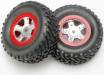 Tires/Wheels Mounted Red/Chrome 1/16 Slash(2)