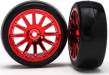 Tires/Wheels Assembled Glued 12-Spoke Red (2)