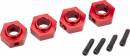 Wheel Hubs 12mm Hex 6061-T6 Alum Red (4)