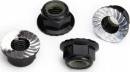 Nylon Locking Aluminum Flange Nuts 5mm Black Anodized (4)