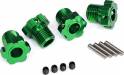 Wheel Hubs Splined 17mm Green-Anodized (4)/4x5 GS (4)