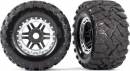 Tires & Wheels Assembled Glued Black/SatinChrome Maxx MT-Tires(2)