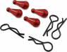 1/8 Body Clips with Aluminum Pull Handles (Red) (4)