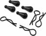 1/8 Body Clips with Aluminum Pull Handles (Black) (4)