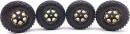 All Brass Beadlock Wheels with Tires (4) SCX24