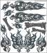 External Decal Diamond Fiber Flames Large